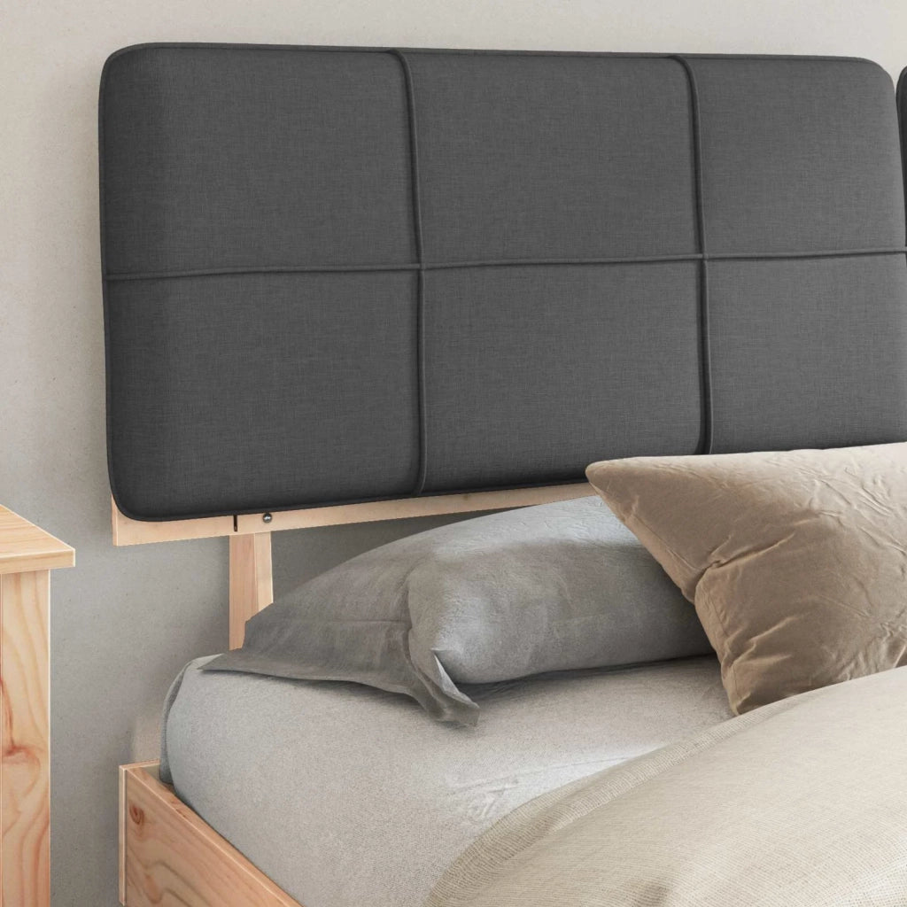 Letto con Testiera Rivestita Grigio scuro 200 x 200 cm