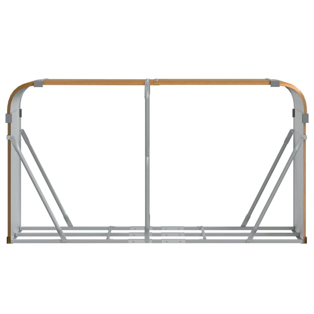 Portalegna chiaro 180 x 45 x 100 cm acciaio zincato marrone 02_0043812