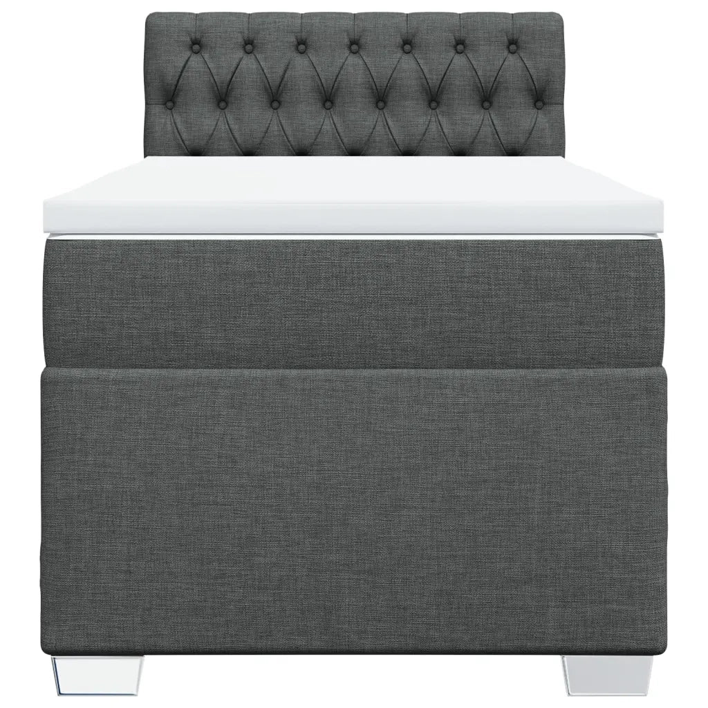 Giroletto a Molle con Materasso Grigio Scuro 90x190 cm Tessuto 3285751