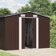 Capanno da Giardino Marrone 257x779x181cm in Acciaio Zincato 47035