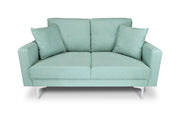 Divano 2 posti in tessuto vellutato verde tiffany piedi in metallo - Chloe - DI2P-CH20FBC-PM
