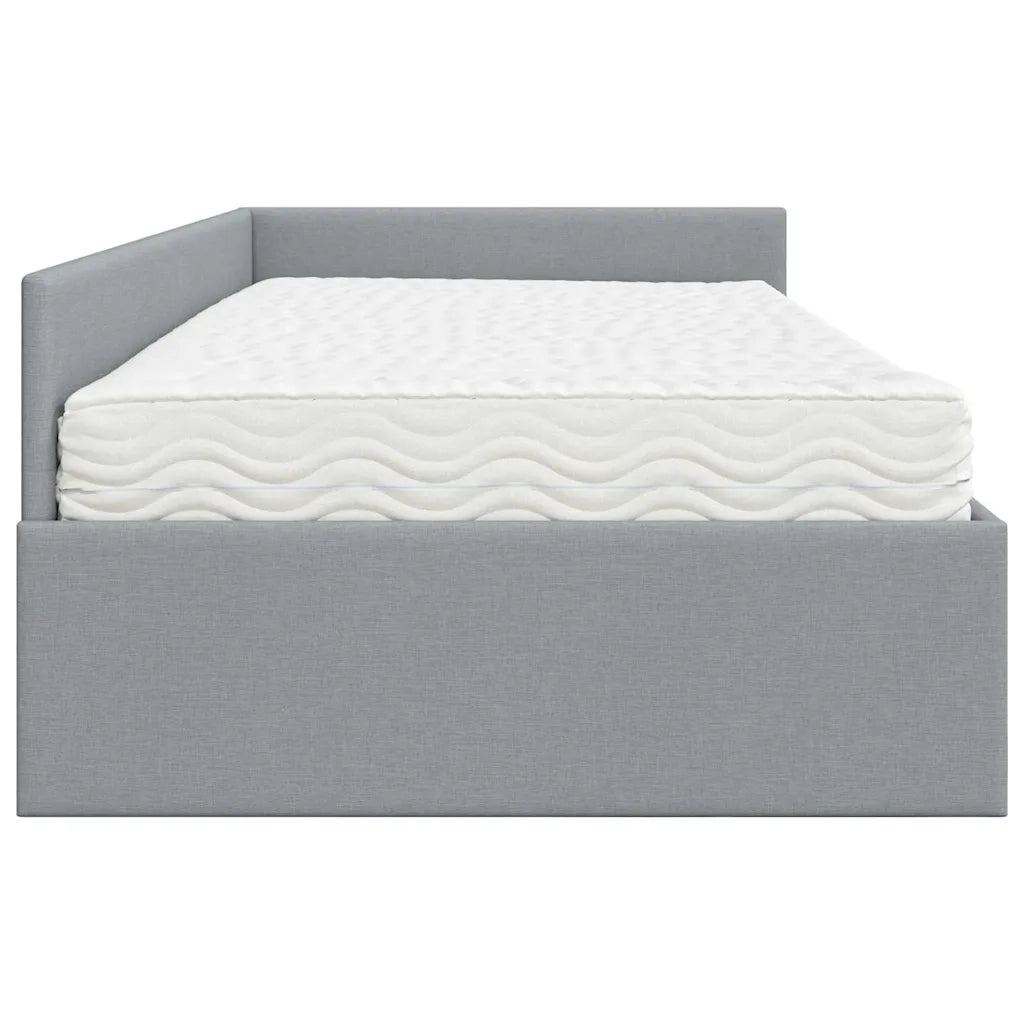 Struttura Letto Angolare con Materasso 2 pz-Giroletto con materasso Grigio chiaro 585346
