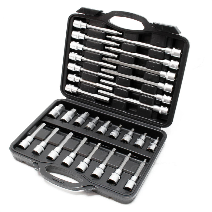 Set chiavi a bussola 88 pz. con esagono cavo, multidente interno e esagono incassato in 3 valigette