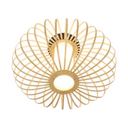 Plafoniera Nordico Bambo Metallo Nero 1 Luce E27