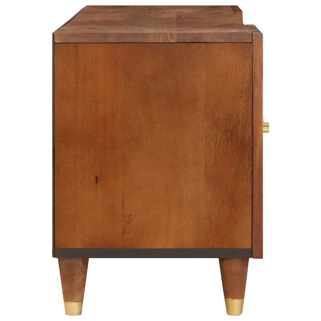 Mobile TV Marrone 105 x 33,5 x 46 cm Legno di mango massello 4018894