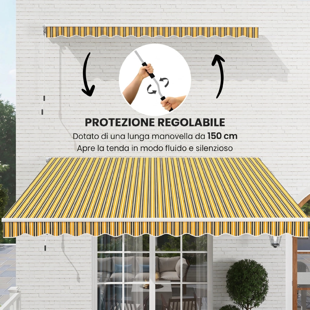 Tenda da Sole Avvolgibile per Esterno ¨C zephmum ¨C 350x250 cm, Giallo