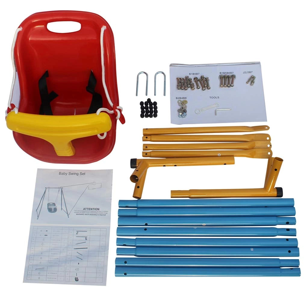 ALTALENA per bambini 121,92x101,6x111,76 cm in acciaio Blu/Rosso
