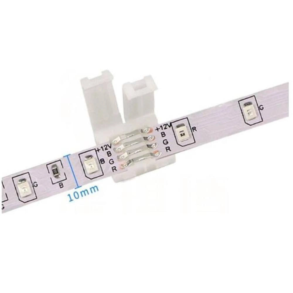 Connettore angolare per striscia led rgb 10mm alta qualità optonica 6621