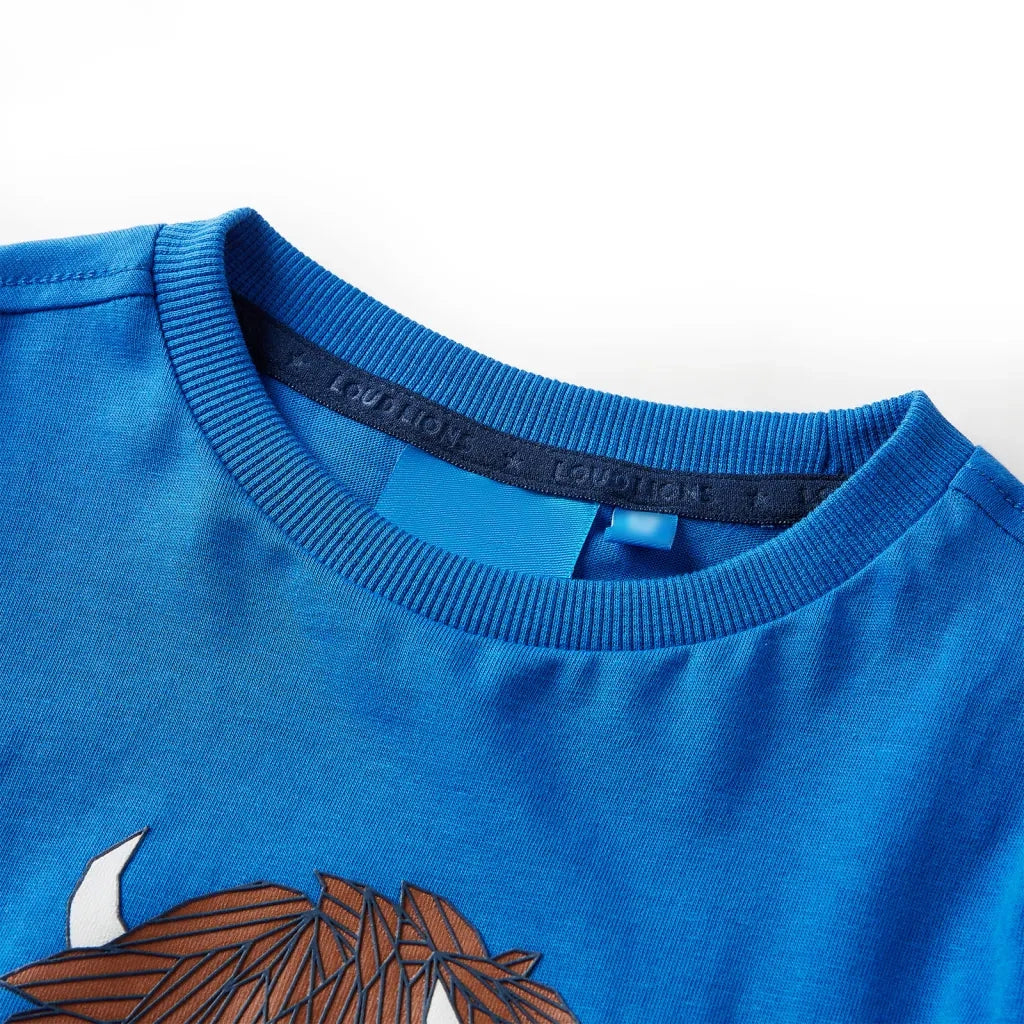 Maglietta per Bambini a Maniche Lunghe Blu Cobalto 128 13007