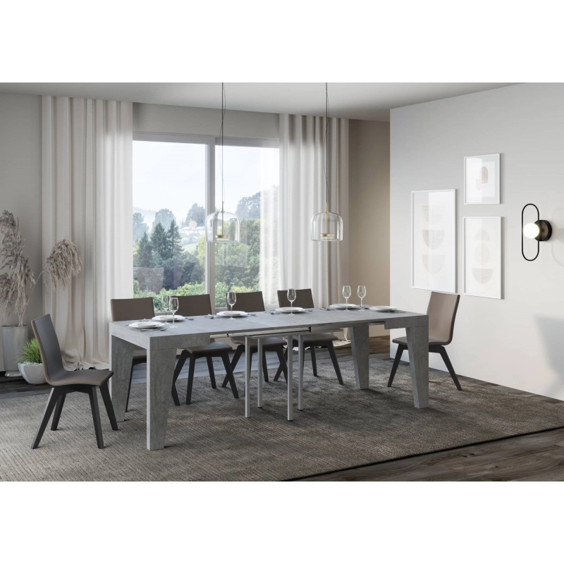 Tavolo allungabile 90x90/246 cm Naxy - Cemento