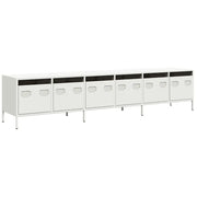 Mobile TV | Armadietto TV | Mobile Porta TV Bianco 202x39x43,5 cm in Acciaio Laminato a Freddo