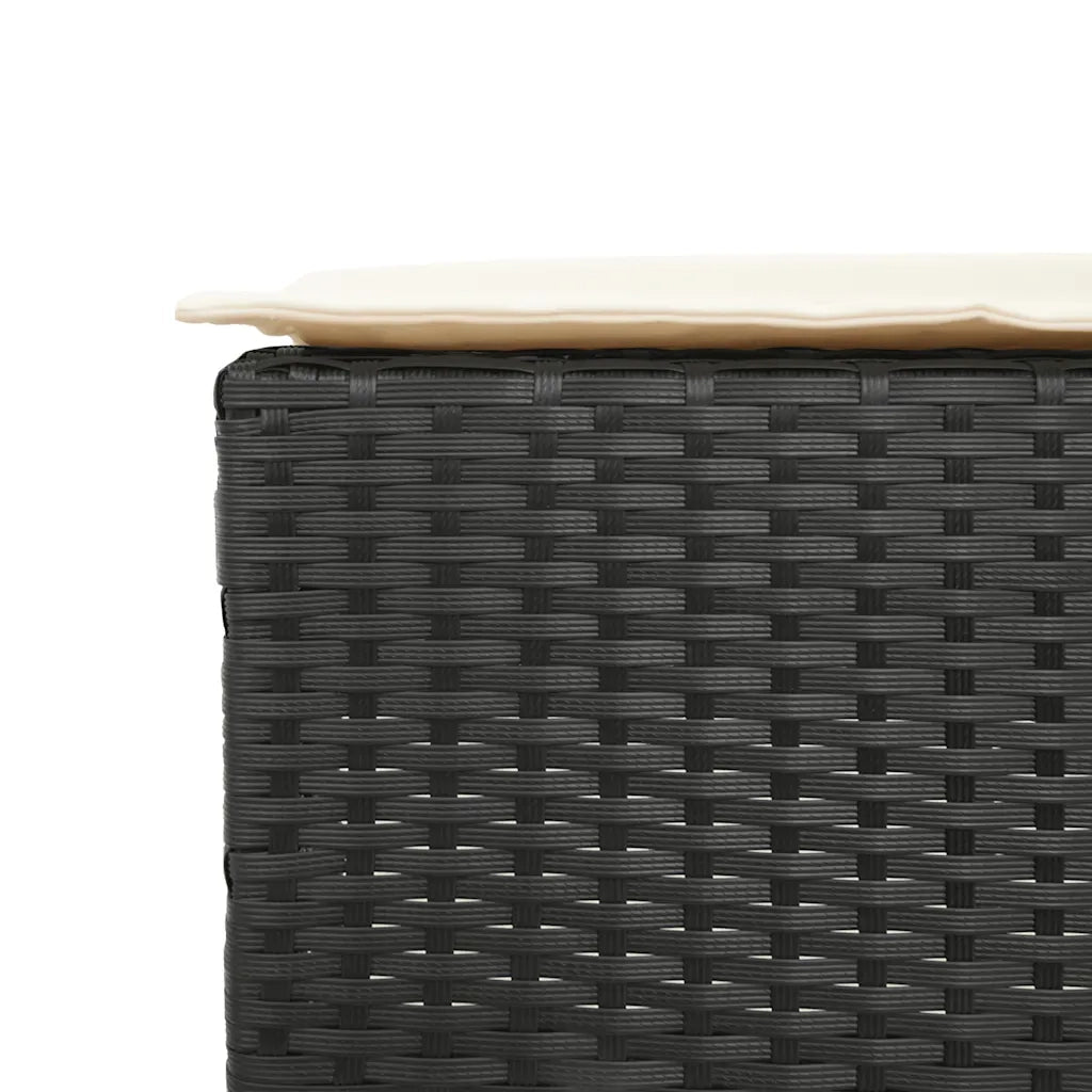 Sgabelli da Bar con Cuscini 2 pz Neri in Polyrattan CFW8054906