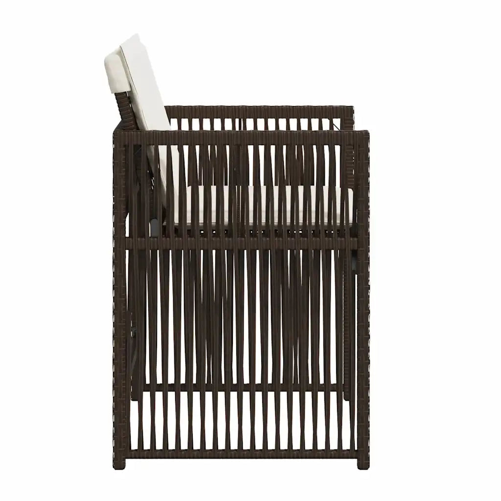 Sedie da Giardino con Cuscini 4 pz Marroni in Polyrattan 365037