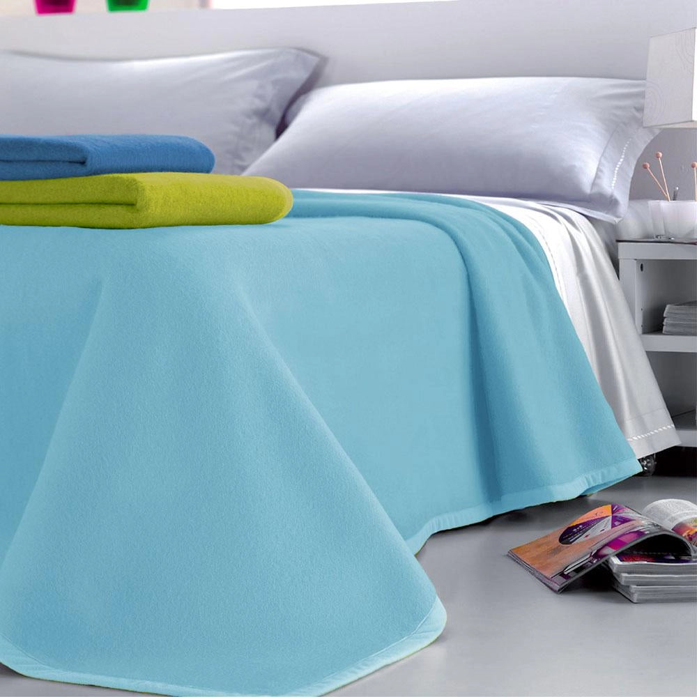 Coperta Misto Lana Matrimoniale 350gr Cober Jenny Turchese
