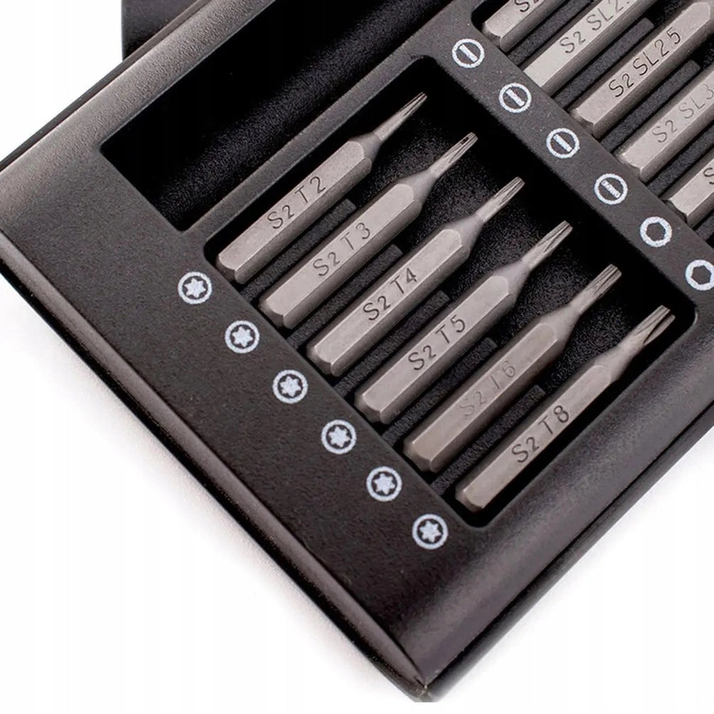 Set di Cacciaviti di Precisione 25 in 1 – Acciaio CR-V, Magnetico | 24 Punte, Manico Ergonomico