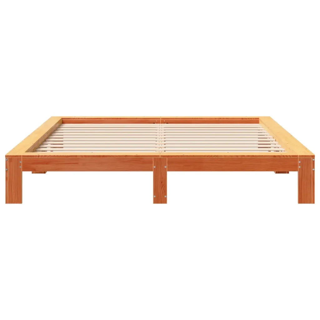 Letto senza Materasso Marrone Cera 180x200 cm in Legno di Pino 3308731