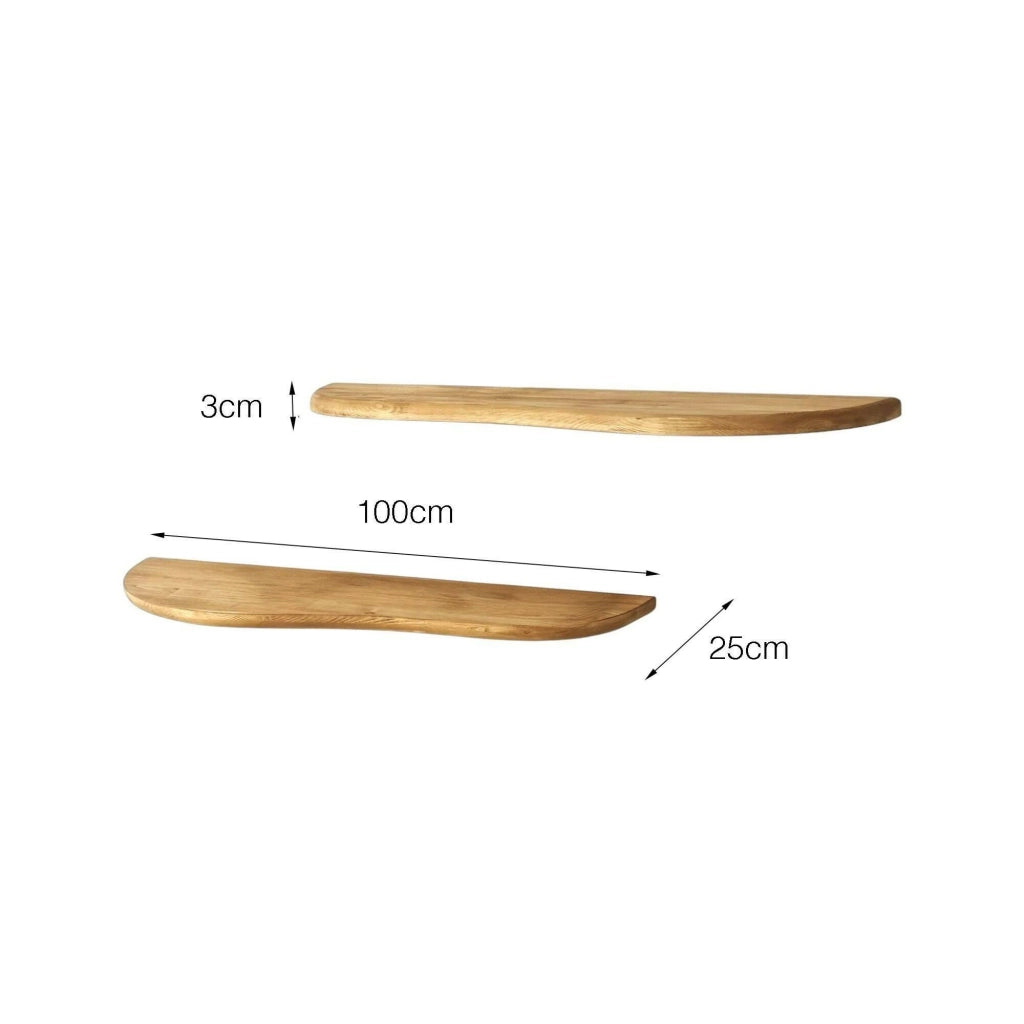 Mensola Antana, Scaffale, Ripiano a muro, Scaffalatura multiuso, 100x25h3 cm, Quercia