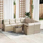 Set Divano da Giardino Beige 55 x 55 x 37 cm polyrattan