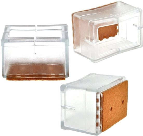 Capsule di protezione per pavimento 12 pezzi - Pads di silicone trasparente - Protezione per mobili - Evita graffi - Adatti per 39-47mm x 24-30mm