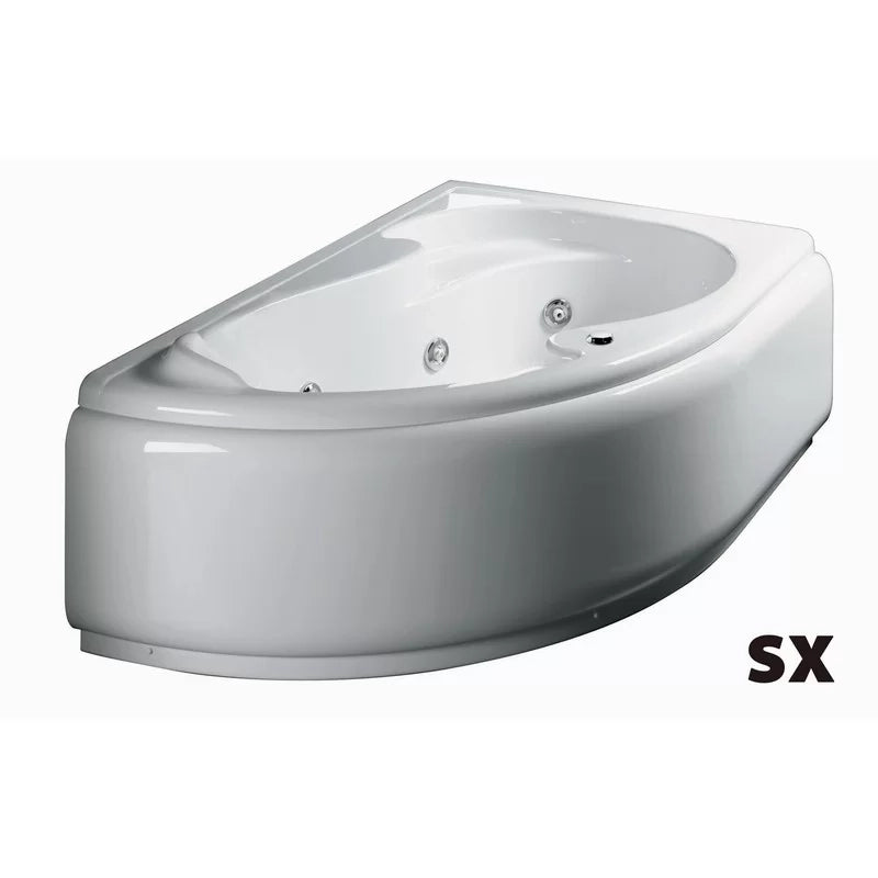 Vasca idromassaggio 150x100 destra angolare serie grazia con pannello