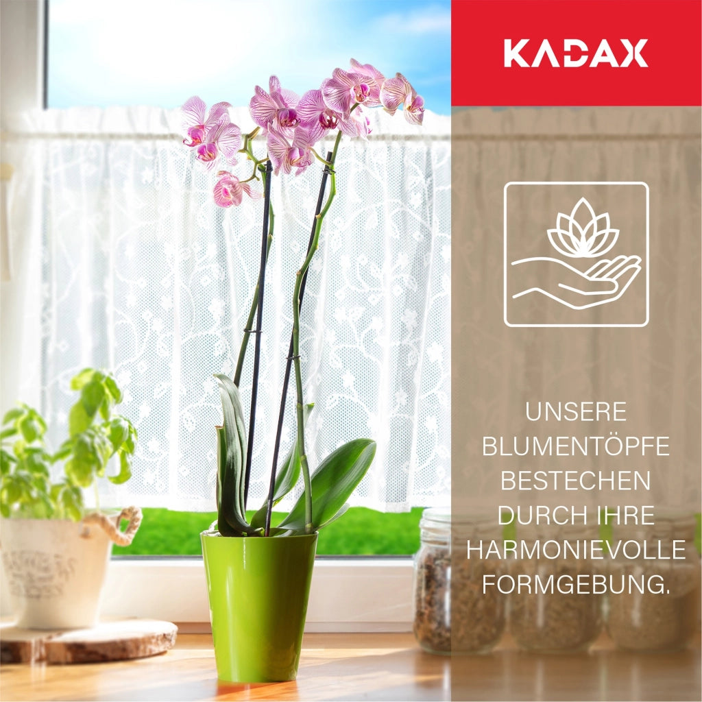 Vaso per orchidee KADAX in plastica, verde, resistente, 13 cm