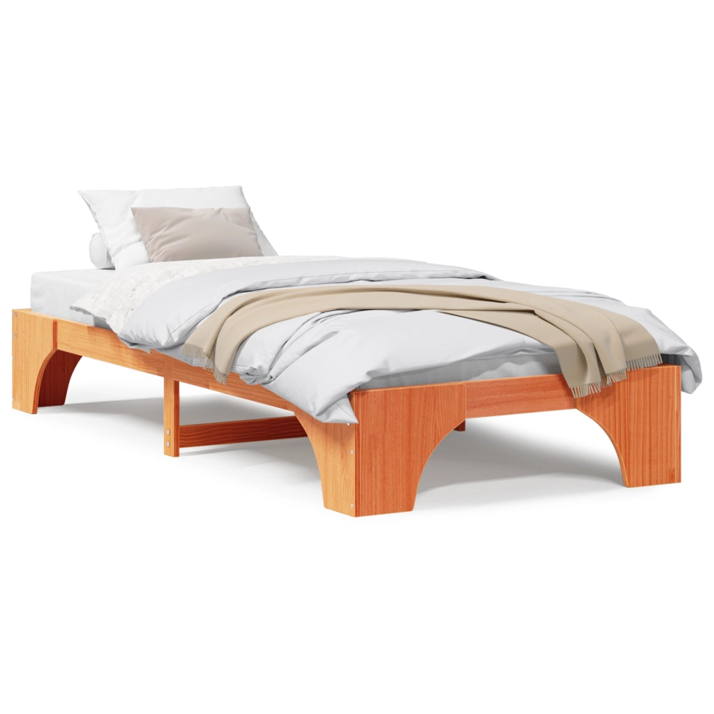 Rete Letto Marrone Cerato Legno Massello 90 x 200 cm Durevole