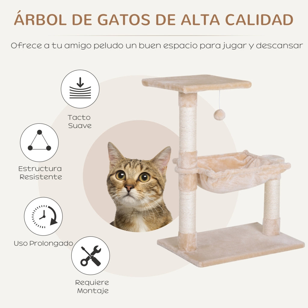¨¢rbol Rascador para Gatos ¨C zephmum ¨C 50x36x70 cm Beige