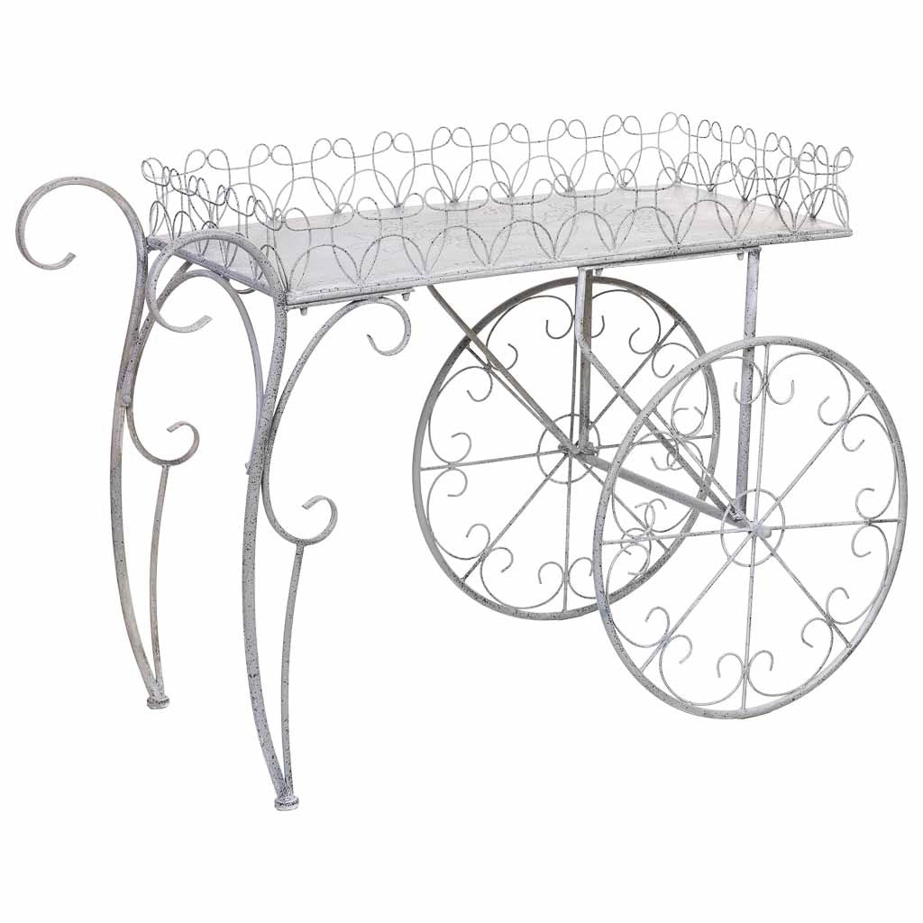 Carrello espositivo in metallo grigio 114,94x55,25x78,11h cm