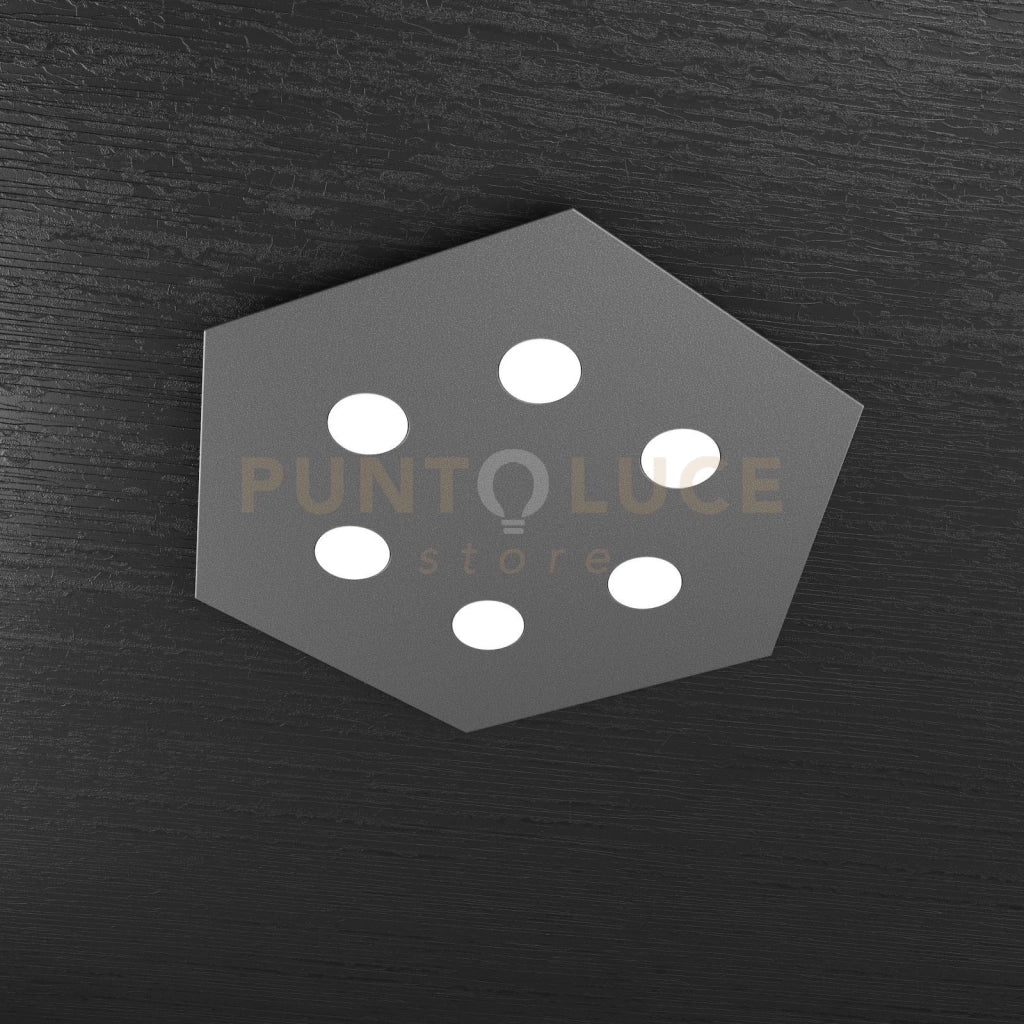 EXAGON PLAFONIERA 6 LUCI GRIGIO ANTRACITE 1142-PG-GA