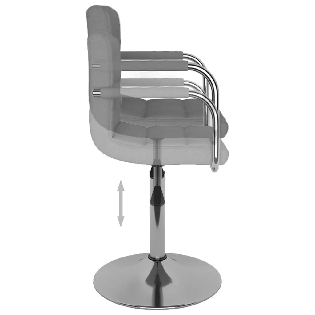 Sedia da Pranzo Girevole Grigio Chiaro in Tessuto cod mxl 9213