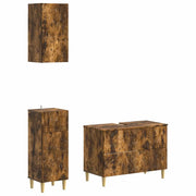 Set di armadietti da bagno in 3 pezzi DELFT Rovere Fumo 3417788