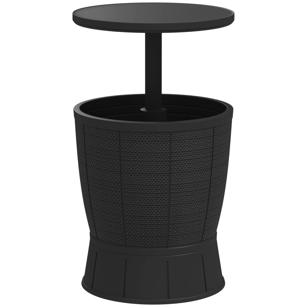 Tavolo da giardino con secco per ghiaccio ¨C zephmum ¨C nero, ?49x58-84cm