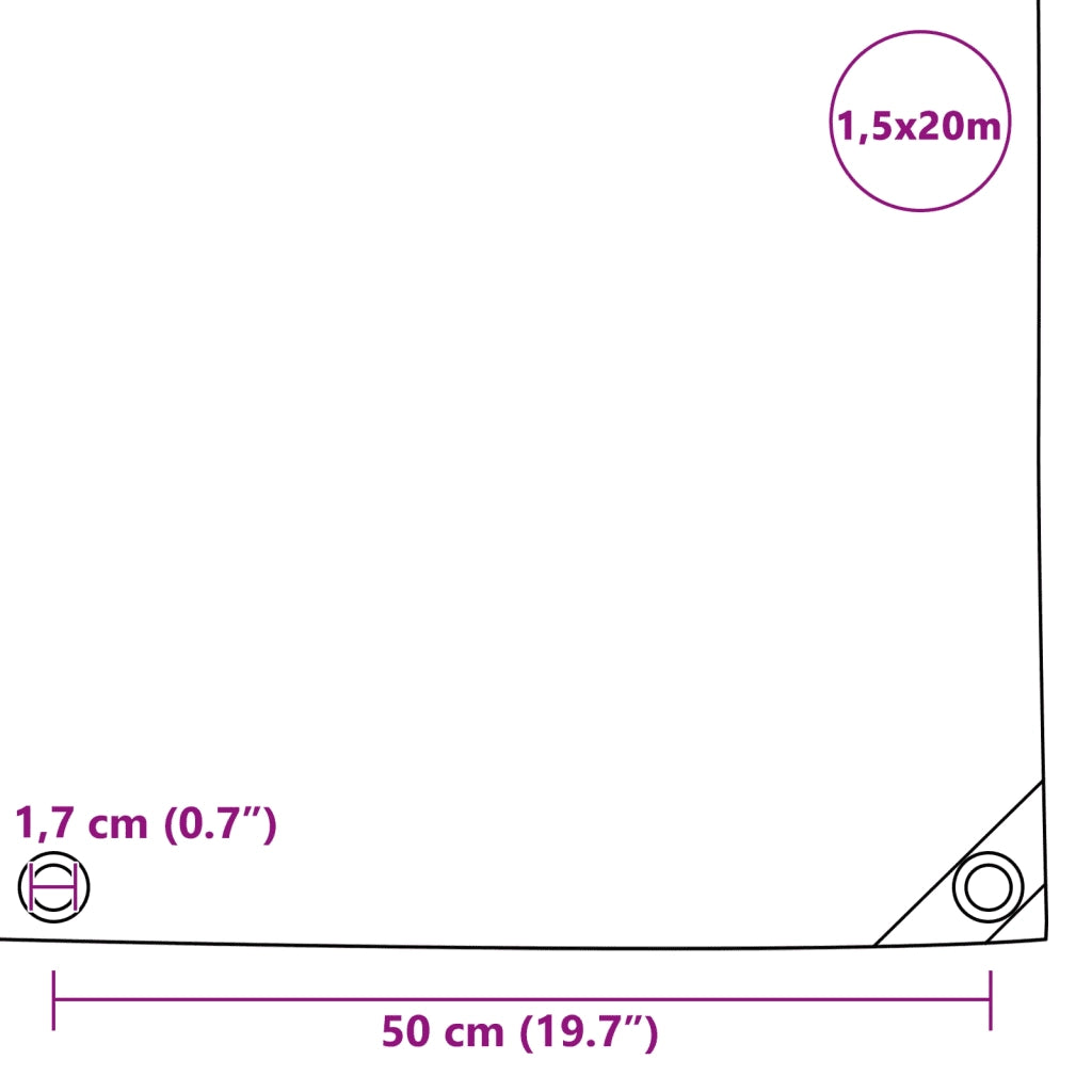 Telone Impermeabile 650 g/m² 1,5x20 m Blu 144903