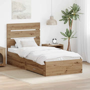 Struttura del letto con cassetto Rovere artigianale 90 x 200 cm