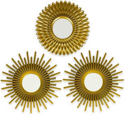 Decorazioni per la camera da letto - Specchi rotondi da parete in oro, 3 pezzi, accessori per la casa, decorazioni shabby chic, accessori per la casa da regalo per donne e mamme