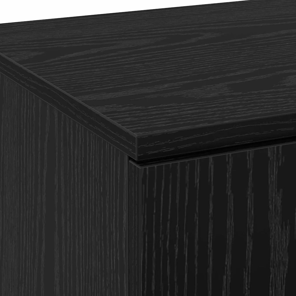 Highboard Rovere nero 80 x 35 x 180 cm Legno multistrato 3365563