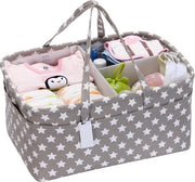 Organizzatore portatile 3-compartimenti con distributore rimovibile - Scatola di stoccaggio per nursery per neonati con 10 sacchetti di spesa invisibili