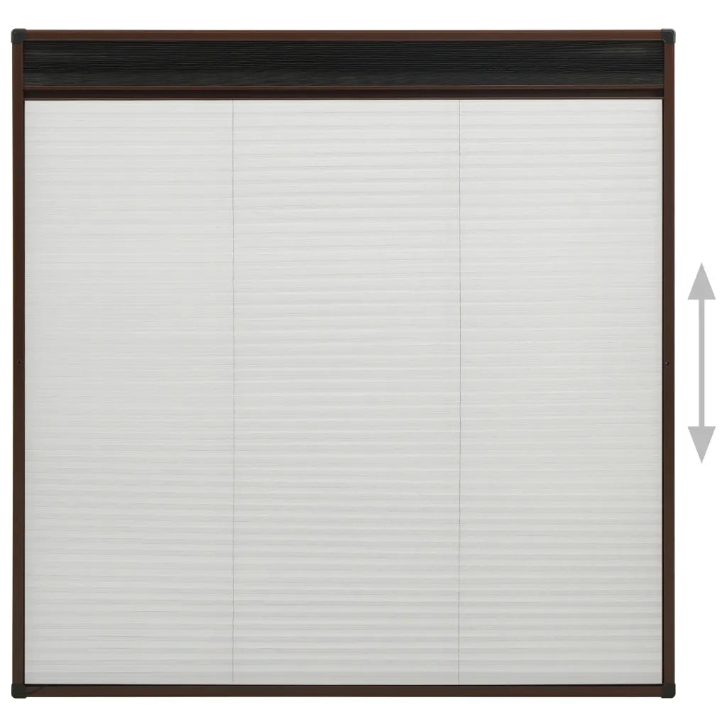vidaXL Zanzariera Plissettata Finestre in Alluminio Marrone 120x120 cm
