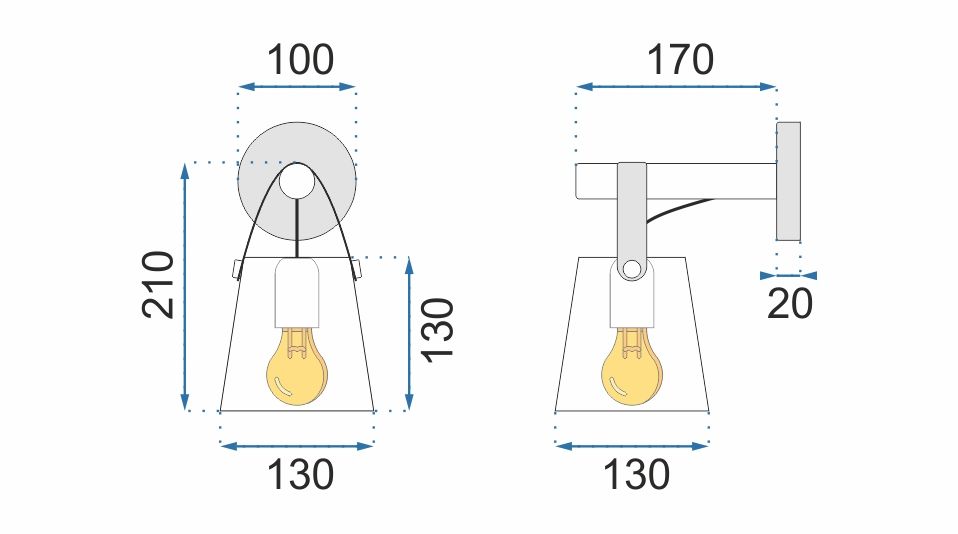 Lampada Da Muro Da Parete Metallico Con Cintura Grigio APP468-1W Grey