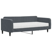Divano letto | Sof¨¤ letto | Letto singolo con Materasso Grigio Scuro 100x200 cm in Velluto