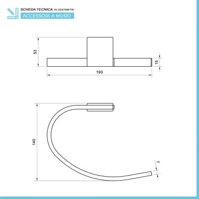 Set accessori a muro 5 pezzi in acciaio cromato e viti incluse Futura