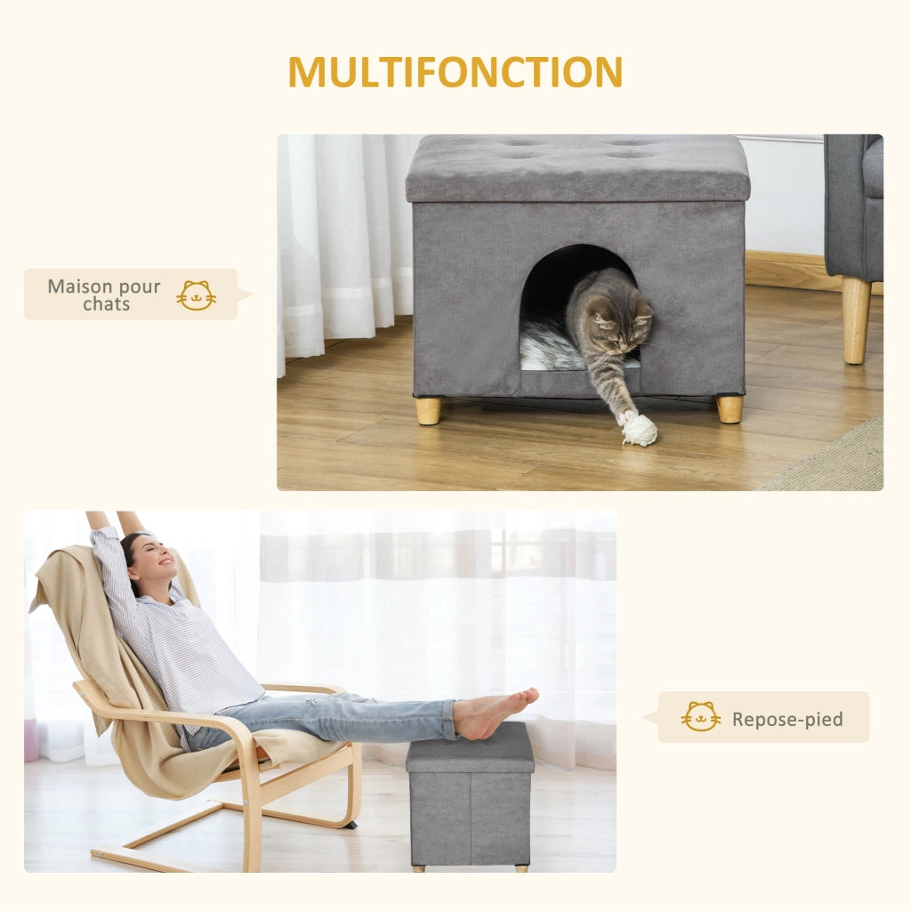 Divanetto per gatti con cuscino ¨C zephmum ¨C grigio