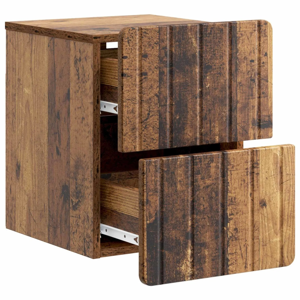 Mobiletto da notte a muro Legno antico 33 x 34,5 x 43 cm 898311