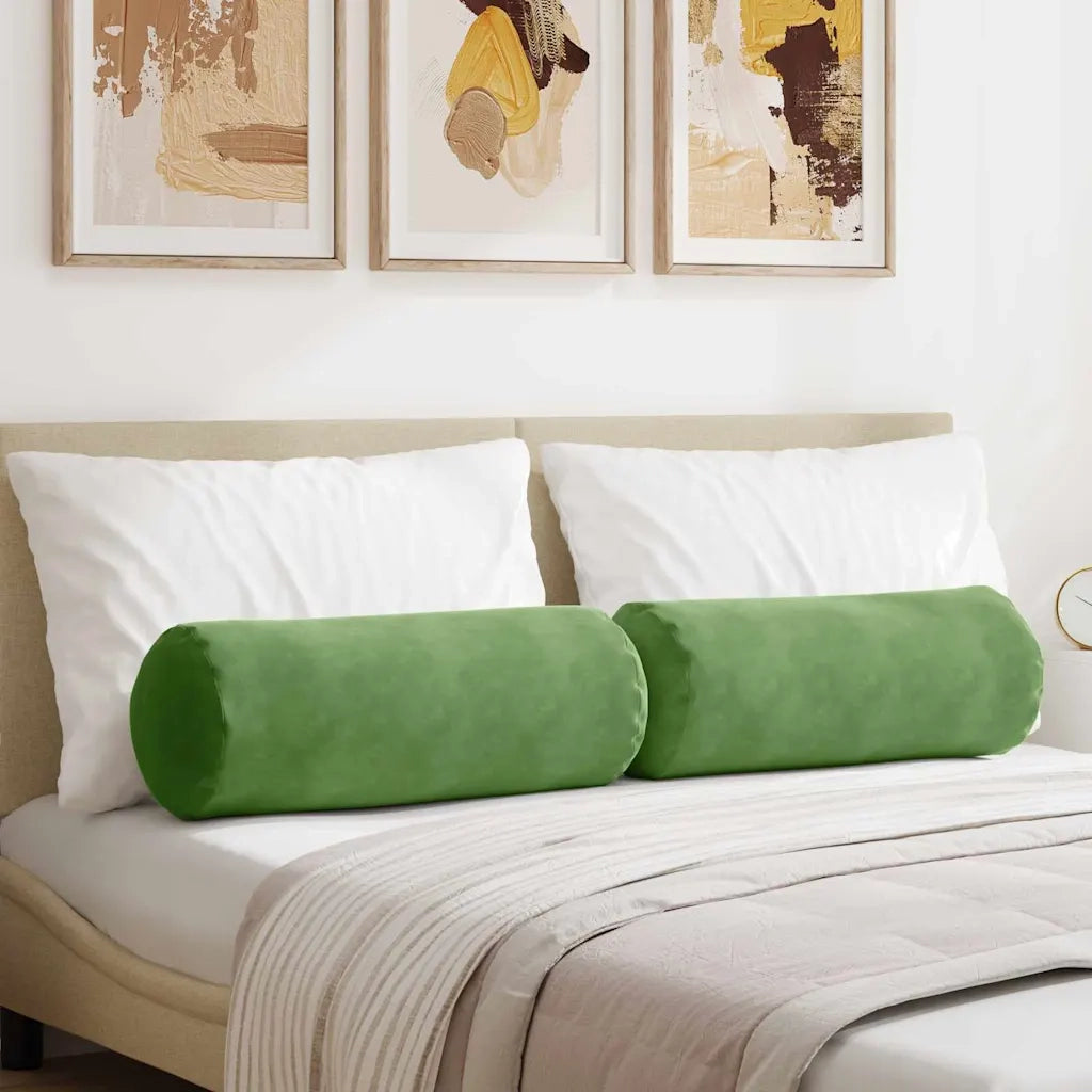 Cuscini a rullo 2 pcs Verde chiaro Ø 25 x 70 cm