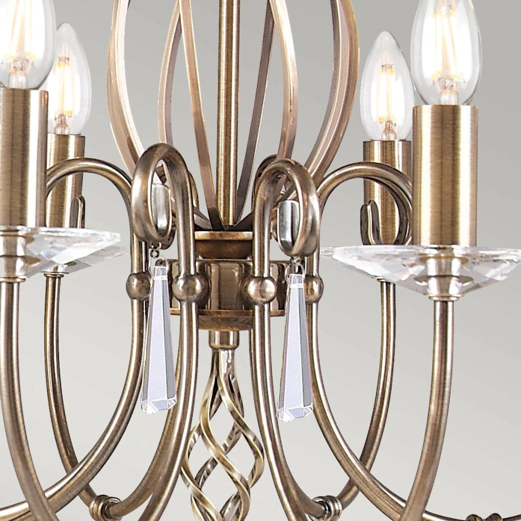 Elstead Aegean - Lampadario a 8 luci con finitura in ottone invecchiato, E14