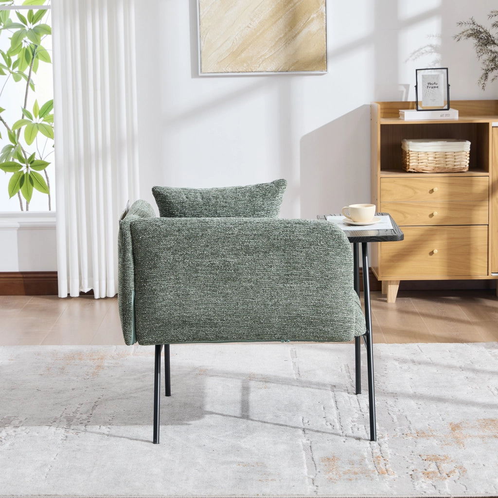 POLTRONA con tavolino laterale 86x72x71 cm Chenille Verde