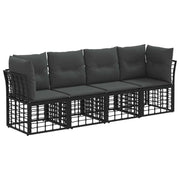 Set di divani da esterno | Set Salotto da Giardino Nero Poliestere
