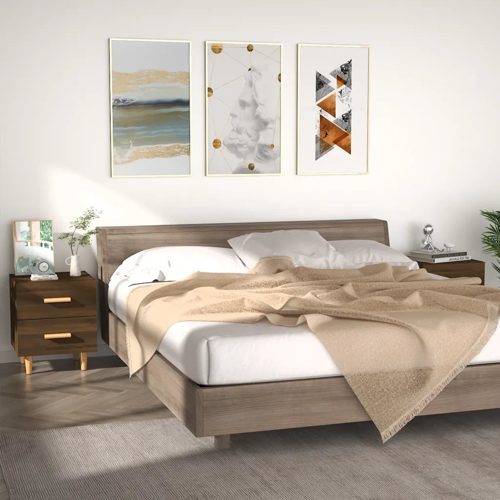 Comodini 2 pz in Rovere Marrone 40x35x47,5 cm 817290
