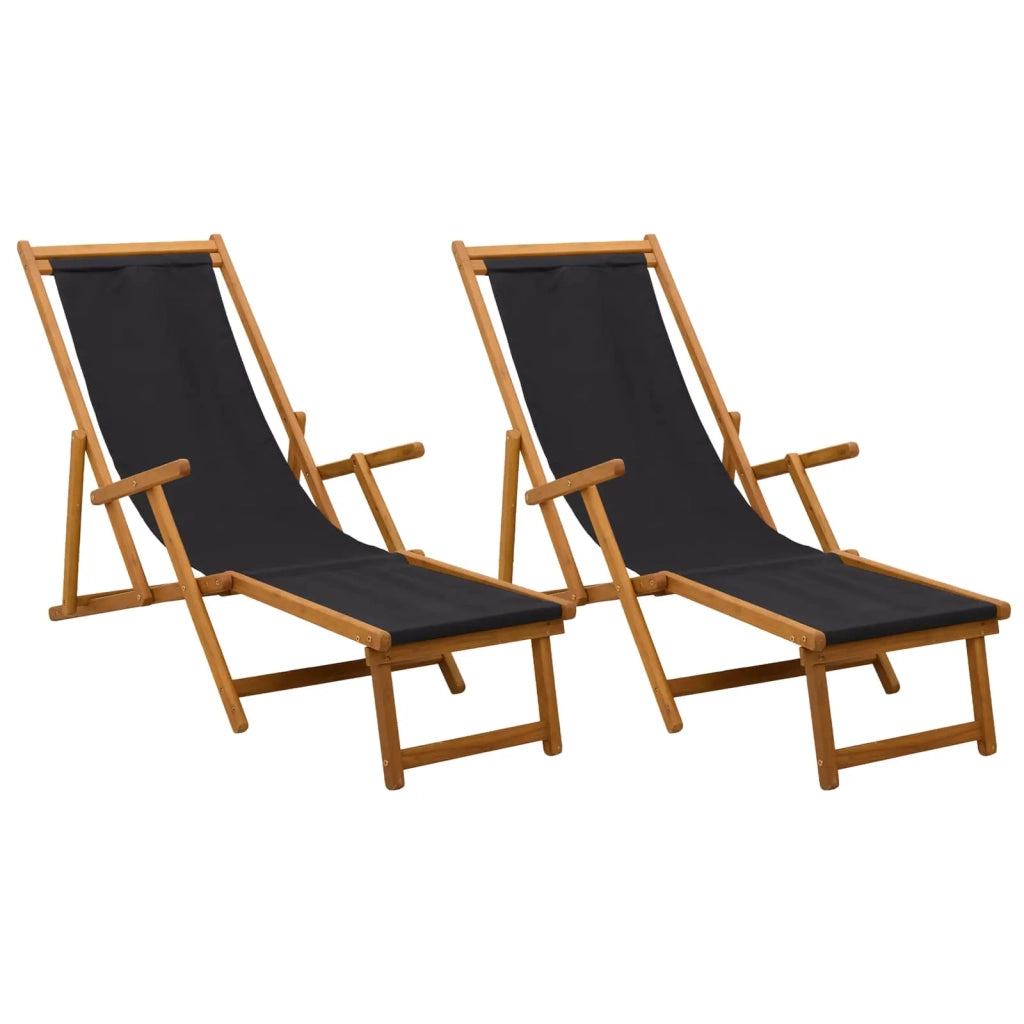Lettino prendisole pieghevole 2 pcs 3 Posizione Nero 3407824