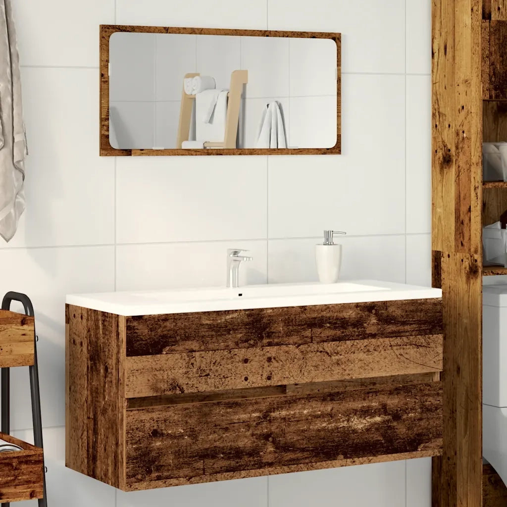 Mobile Lavabo Legno Antico 100x38,5x45 cm in Legno Multistrato